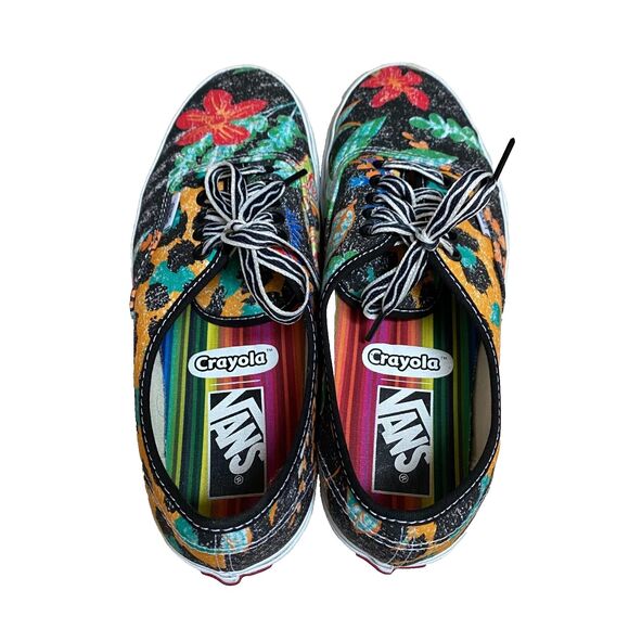 Vans Crayola Authentic Unisex Sneaker Size 7M / 8.5 W Multicolor Floral Hawaiian - Picture 2 of 8